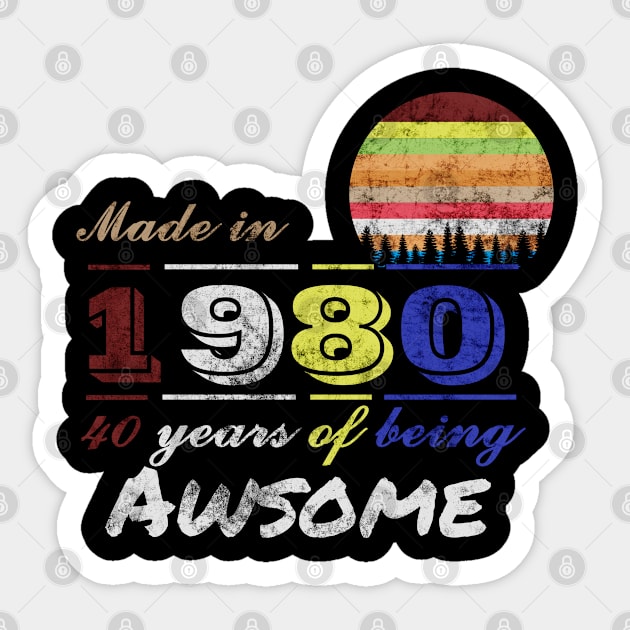 Vintage 1980 Made in 1980 50th birthday 40 years old Gift Sticker by Magic Arts